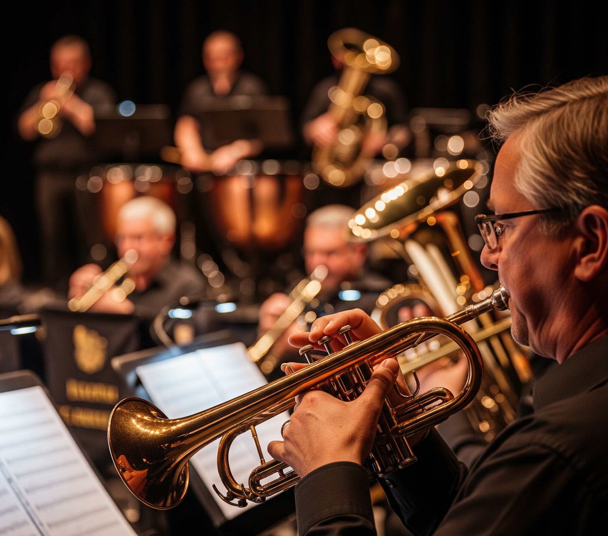 Older man playing saxophone confidently with dentures – North Canton