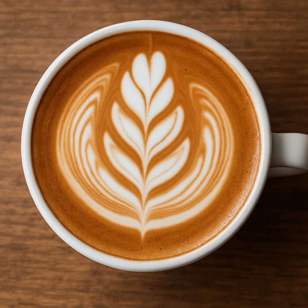 Coffee mug with latte art is a common cause of denture stains